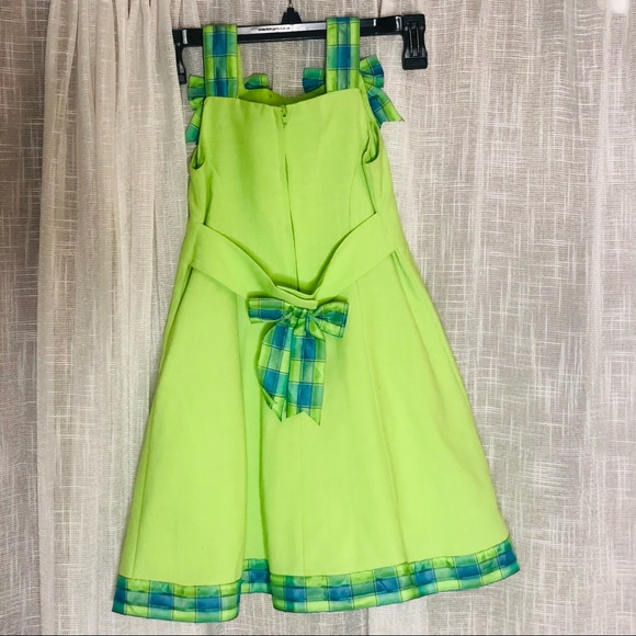 Bonnie Jean Casual Girls Dress 👗 blue plaid and green Sz 5 - Picture 2 of 5
